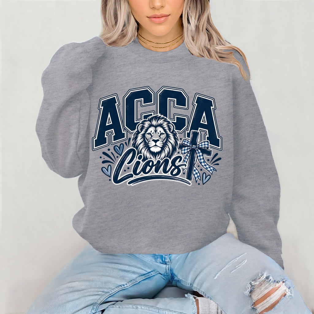 ACCA Lions Gildan G180 crewneck alternate sport grey mockup