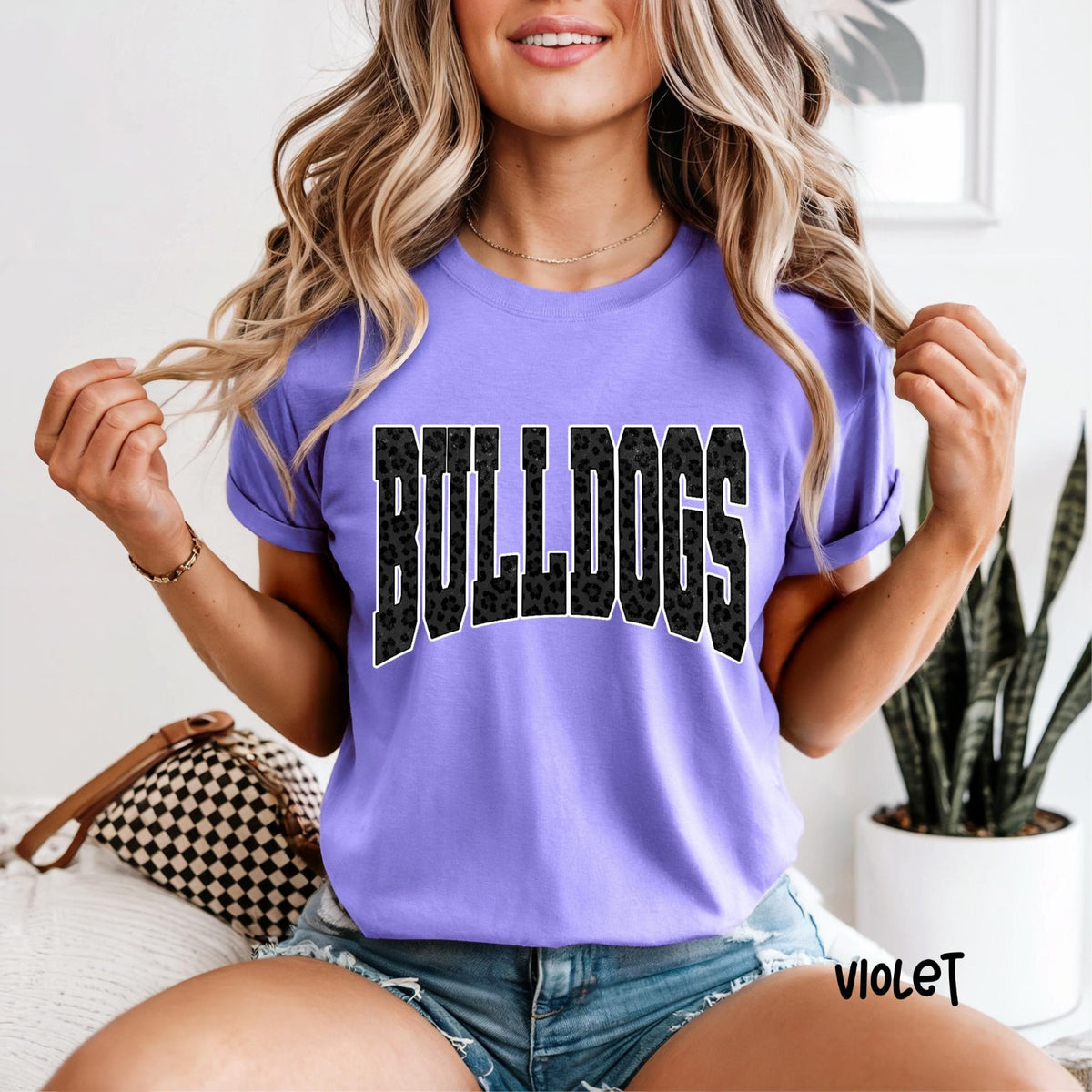 BULLDOGS Comfort Colors tee — Violet