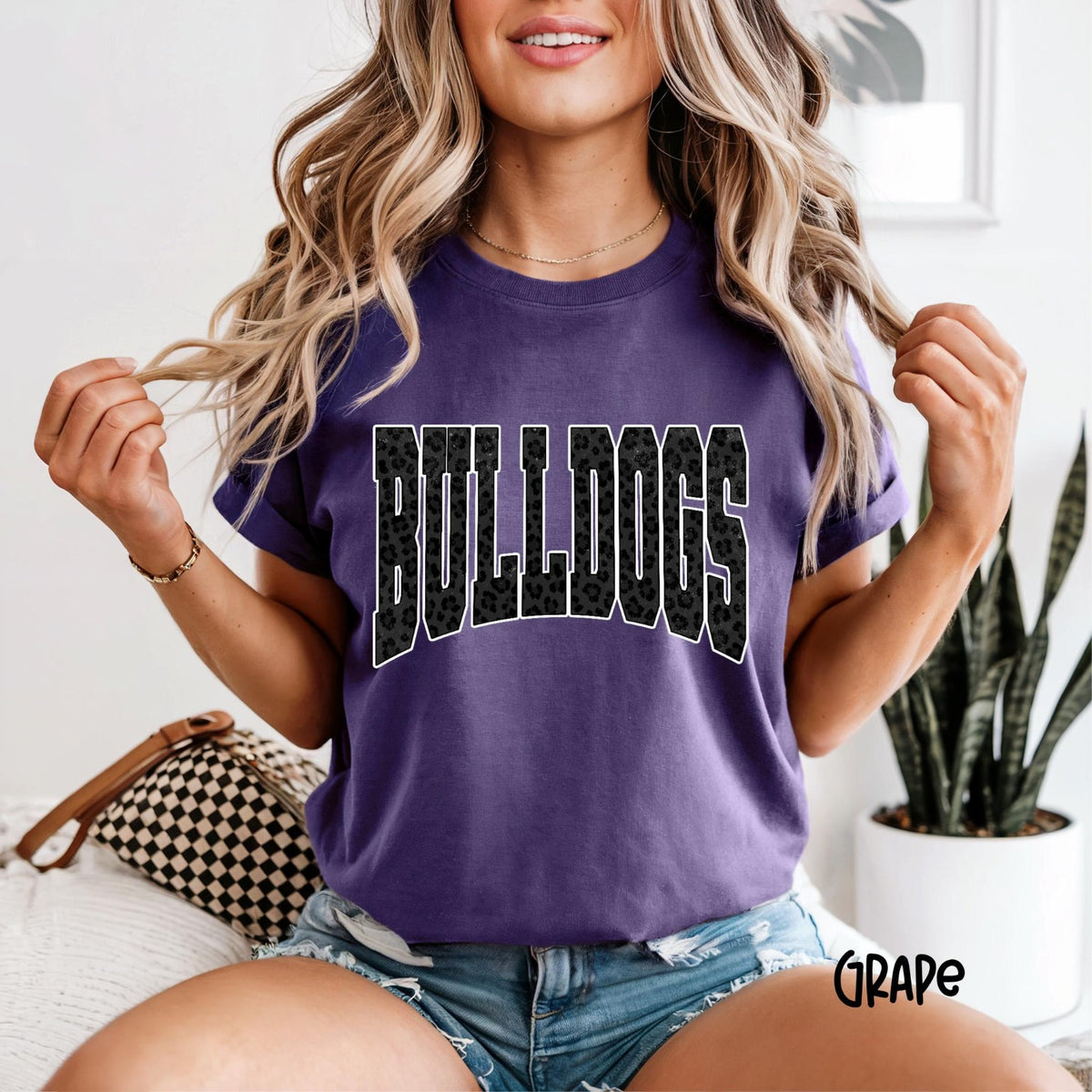 BULLDOGS Comfort Colors tee — Grape