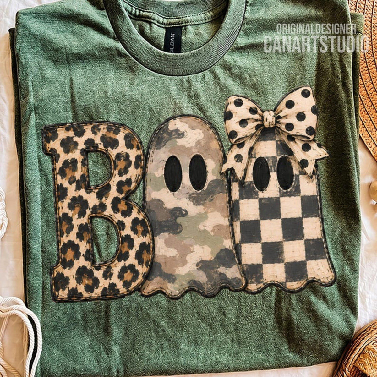 BOO design on Bay Comfort Colors shirt