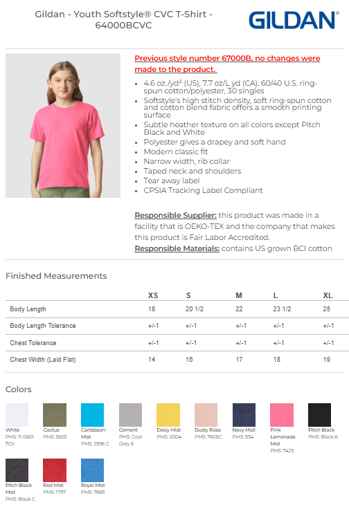 Youth Gildan Short Sleeve