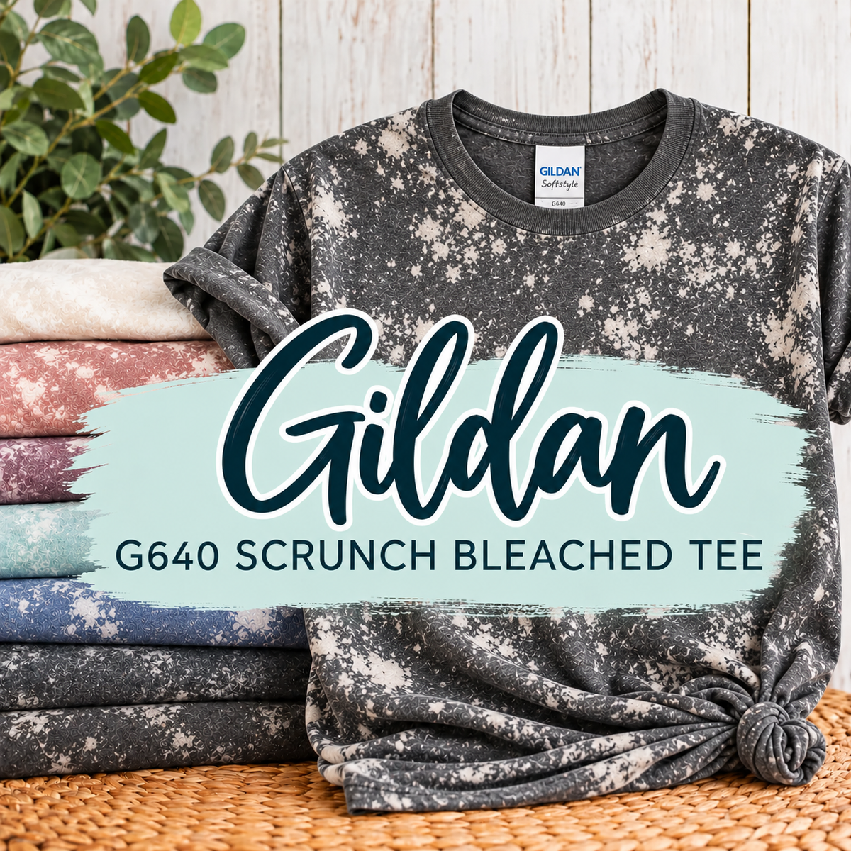 Adult Gildan Scrunch Bleached Tee