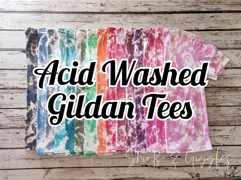 Adult Gildan Scrunch Bleached Tee