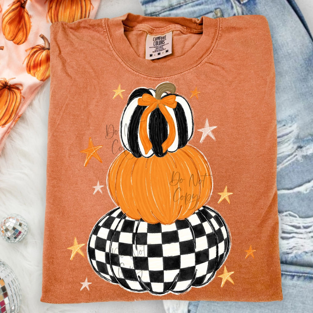 Pumpkin Stack Comfort Colors graphic tee